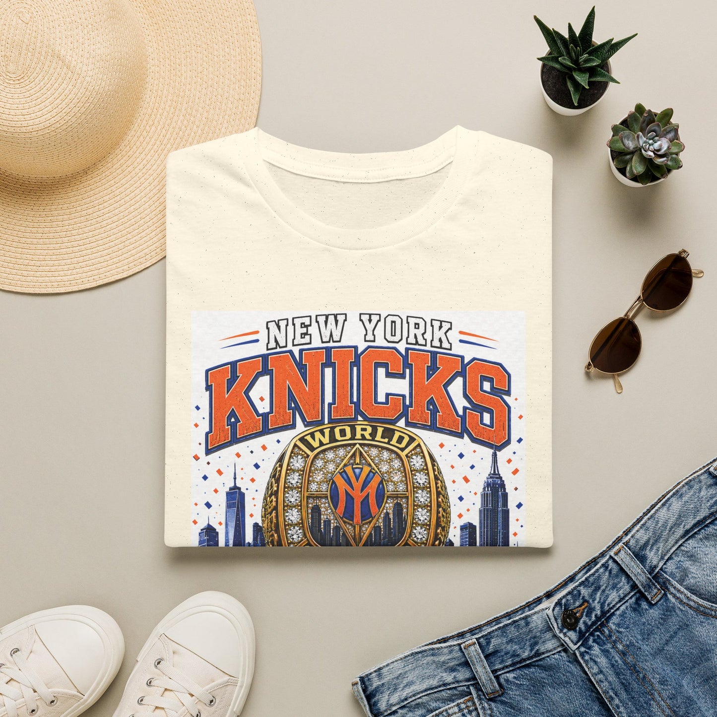 New York Knicks World Champions T-Shirt — The Wait Is Over (1973–2021)