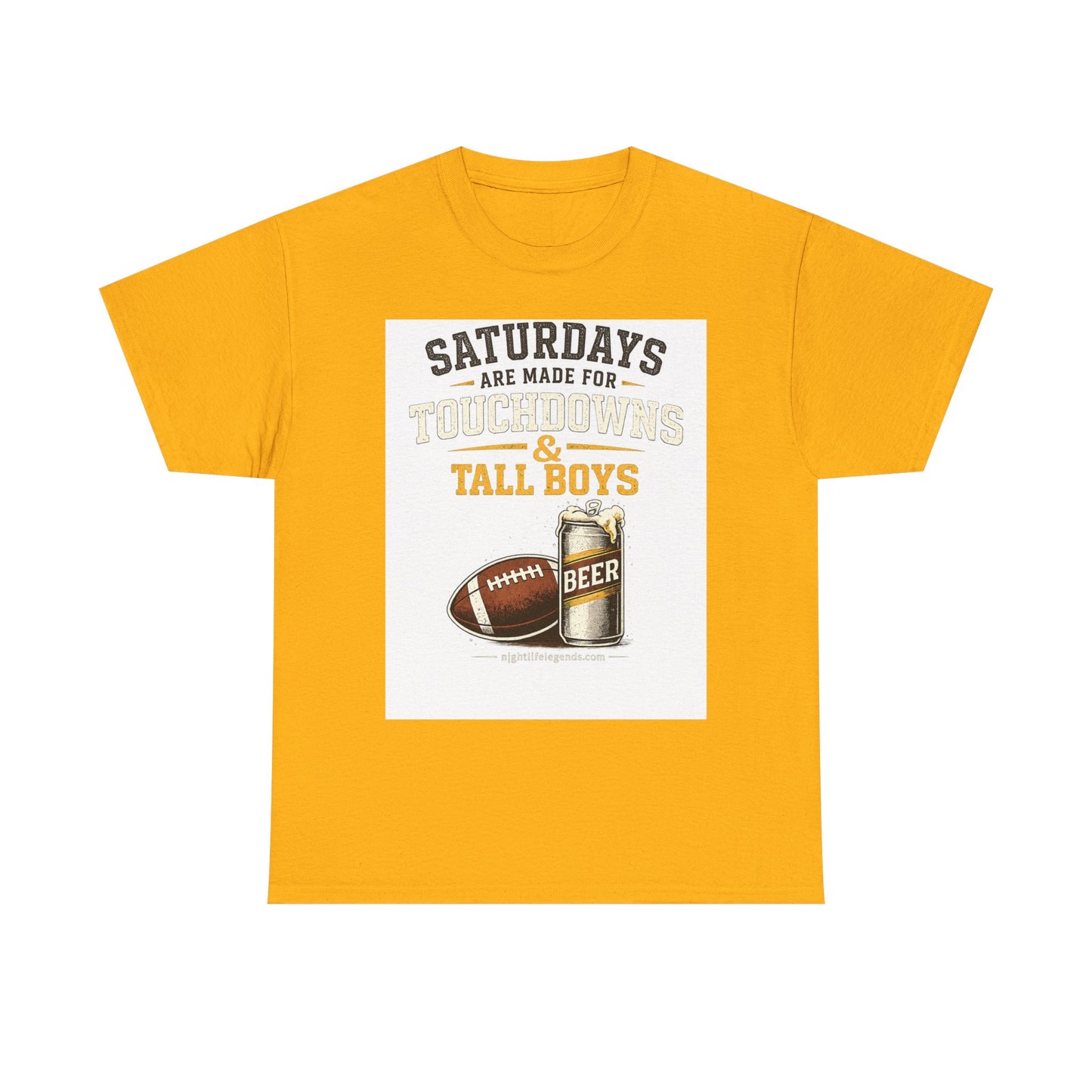 College Football Game Day Tee — 'Saturdays' Beer & Football Shirt