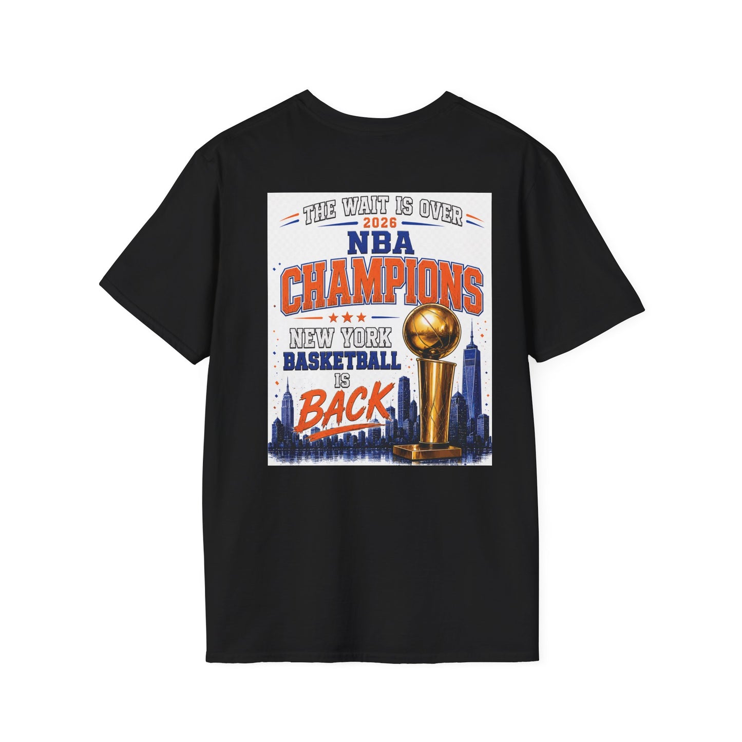 New York Knicks World Champions T-Shirt — The Wait Is Over (1973–2021)