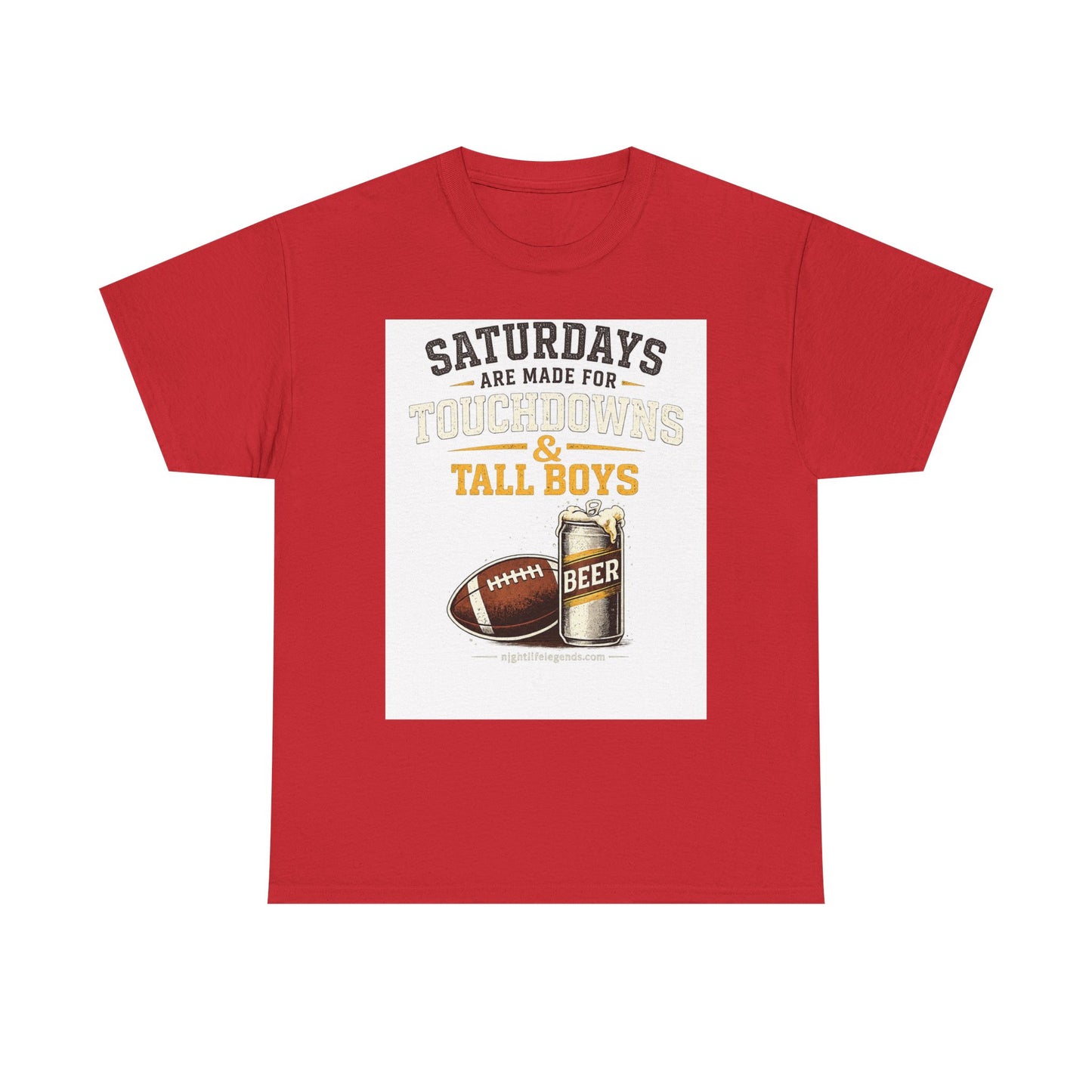 College Football Game Day Tee — 'Saturdays' Beer & Football Shirt