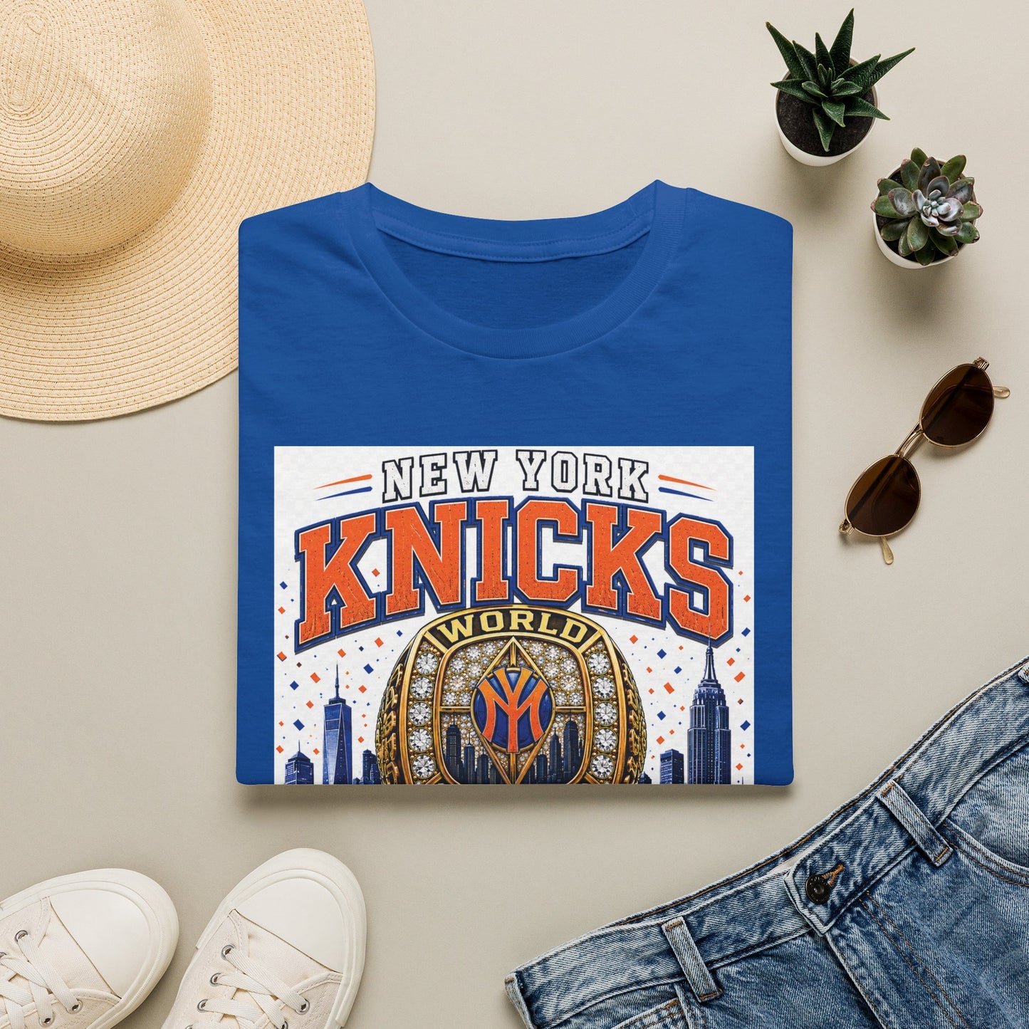 New York Knicks World Champions T-Shirt — The Wait Is Over (1973–2021)