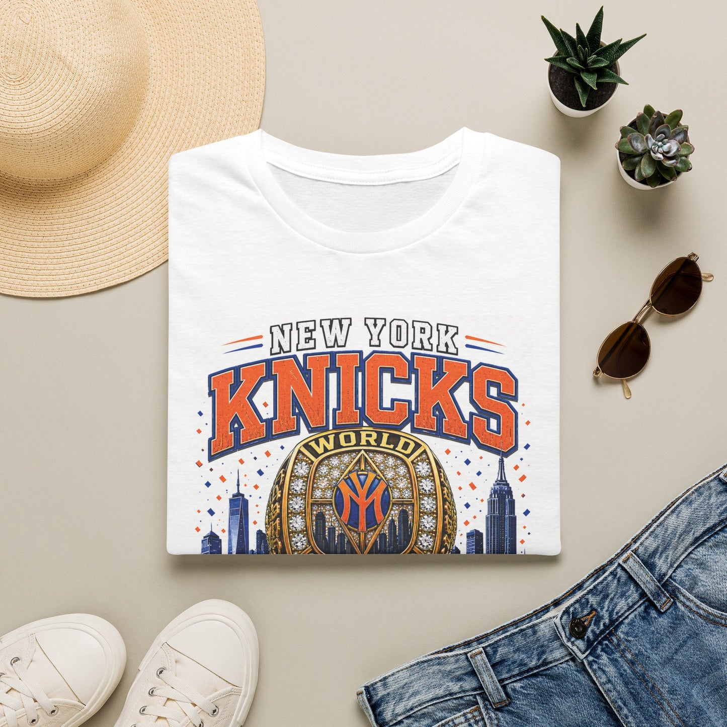 New York Knicks World Champions T-Shirt — The Wait Is Over (1973–2021)