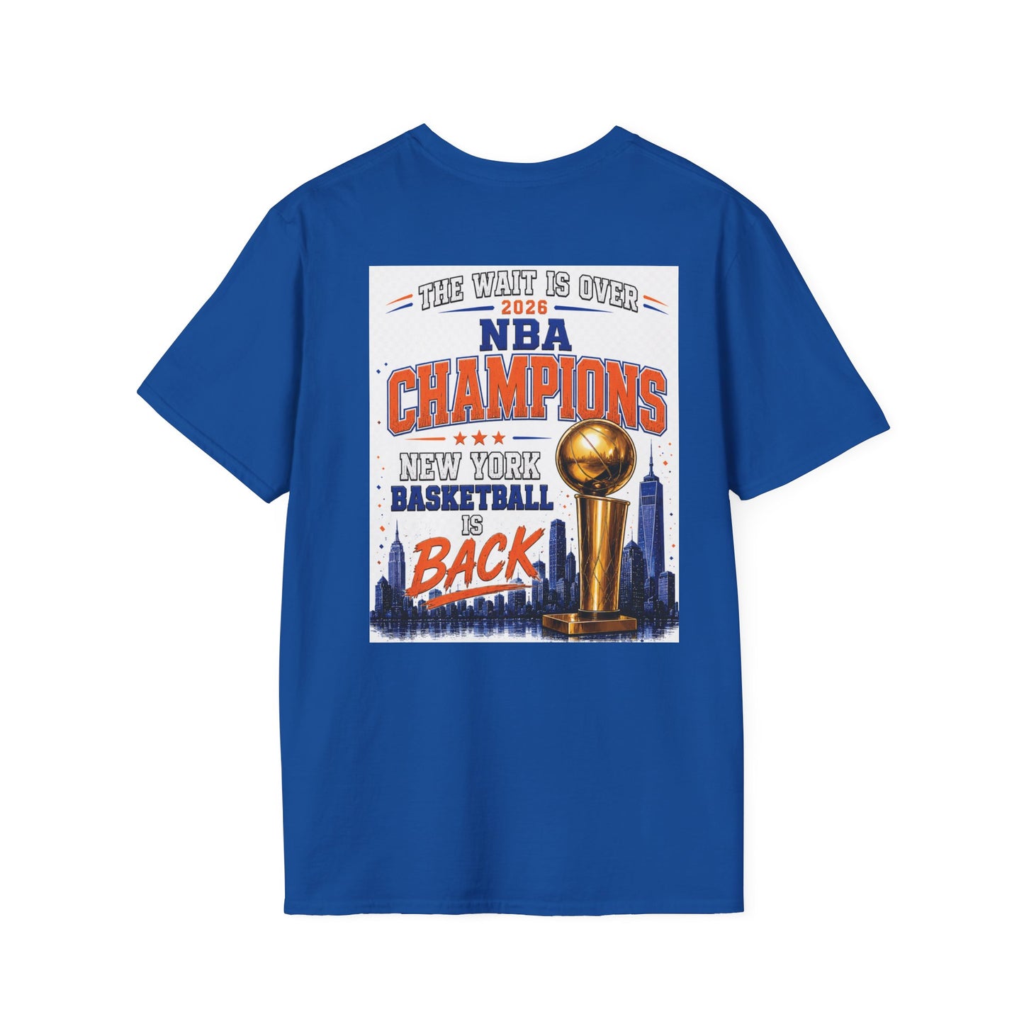 New York Knicks World Champions T-Shirt — The Wait Is Over (1973–2021)