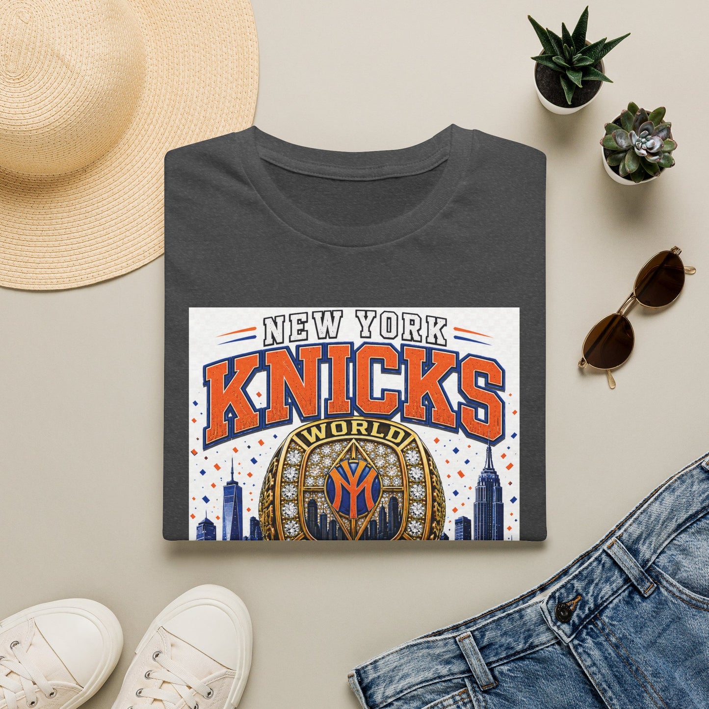 New York Knicks World Champions T-Shirt — The Wait Is Over (1973–2021)