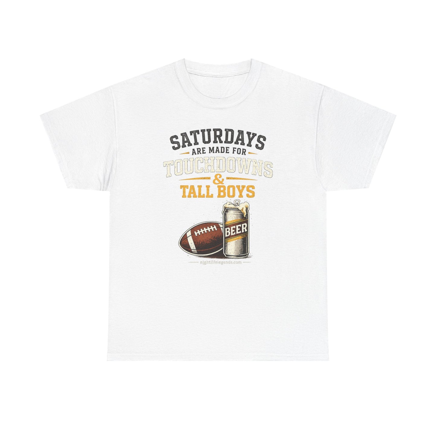 College Football Game Day Tee — 'Saturdays' Beer & Football Shirt