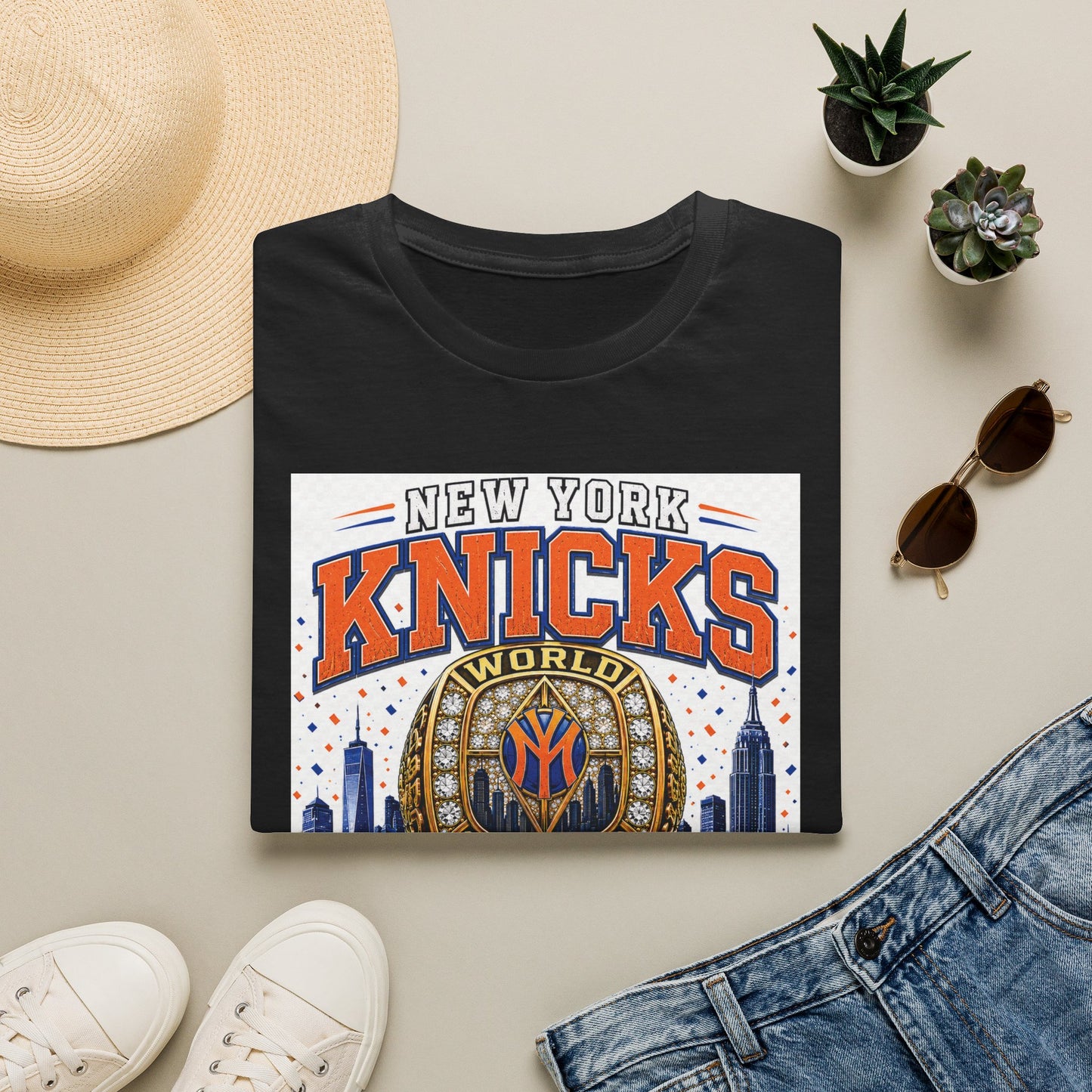 New York Knicks World Champions T-Shirt — The Wait Is Over (1973–2021)